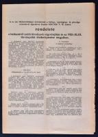 1925 A m. kir. földművelésügyi miniszter rendelete a halászatról szóló törvények végrehajtásának tárgyában  12p.