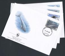 2003 WWF: Kék bálna sor Mi 353-356 4 db FDC-n