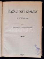 Igazságügyi közlöny L. évfolyam. 1-12. szám.+ Melléklet a 8.550/1941. M. E. számu rendeletéhez. (Az 1939: IV. törvénycikknek, valamint a 8.550/1941. M.E. számu rendelet I. és 23. §-ában felsorolt rendeleteknek szövege.) Budapest, 1941, Magyar Királyi Igazságügyminisztérium. Korabeli félvászon kötés, XL+476+54 p. Értékes kordokumentum 1941-es évből, amely nem csak a harmadik zsidótörvényt, hanem mellékletként a második zsidótörvényt is tartalmazza! A borítója foltos, kopott, sérült! Volt könyvtári példány.