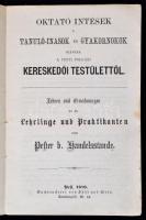 1872 Igazolvány,  a Pesti p. kereskedői testület tanúsítja, hogy tanuló-inas bejegyeztetett, pp.:19, 19x13cm
