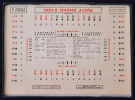 Szóló Bridzs Játék tökéletes partnerekkel. Társasjáték. Kiadja: Zilahi Kiss Mária. F.k. KV Filmnyomd...