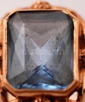 Arany gyűrű akvamarin kővel (Au.) 14 K.,bruttó: 5 g., jelzett, méret: 54. / Golden ring with aquamar...