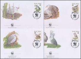 WWF Kagu sor + sor 4 db FDC-n WWF Kagu set + set 4 FDC