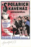 Budapest VIII. Spolarich Kávéház reklám, József körút 37-39 / Hungarian café advertisement s: K. Bócz