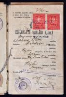 1930 Szolgálati cseléd könyv okmánybélyeggel (4fillér), pp.:47, 18x11cm