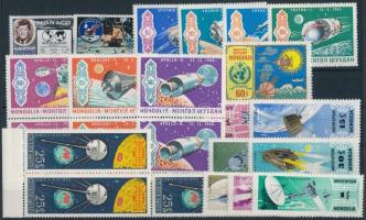 Space Research 1962-1973 10 stamps + 1 set + 3 stripes of 5 + 1 stripe of 3 Űrkutatás motívum 1962-1...