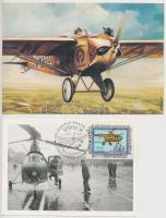 12 db MODERN képeslap, jó minőségben, főként repülőgép motívum lapok, köztük CM / 12 modern postcards, good quality, mostly aeroplane motive cards,