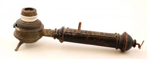 Shindler-Jenny márkájú elektromos szivargyújtó, cca 1900. Fém. Fém táblán található szöveg: 
Patent...