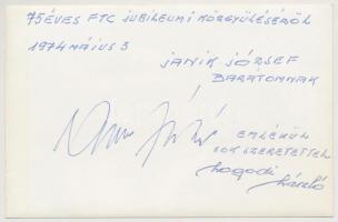 Albert Flórián(1941-2011) aranylabdás futballjátékos aláírása