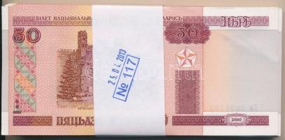 Fehéroroszország 2000. 50R (~96x) 117. számú, 2013. április 25. eredeti banki kötegelőben T:I,I- Belarus 2000. 50 Rublel (~96x) No. 117. 25. April 2013. in original banknote wrapper C:UNC,Au Krause 25