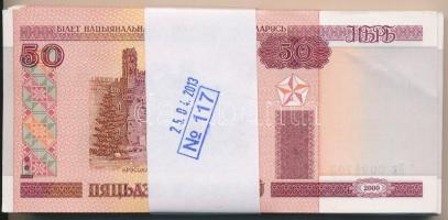 Fehéroroszország 2000. 50R (~96x) "117. számú, 2013. április 25." eredeti banki kötegelőben T:I,I- Belarus 2000. 50 Rublel (~96x) "No. 117. 25. April 2013." in original banknote wrapper C:UNC,Au Krause 25