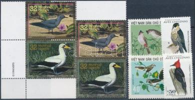 1973-2000 Madár motívum 8 db bélyeg, közte párok, 1973-2000 Birds 8 stamps