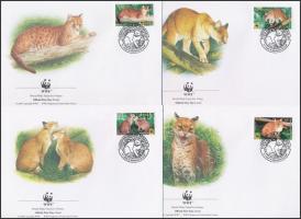 WWF African golden cat set + 4 FDC WWF Afrikai aranymacska sor + 4 FDC