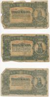 1923. 500K "T.W." jelöléssel, nyomdahely nélkül (3x) és "Magyar Pénzjegynyomda Rt. Bu...