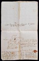 1766 Kubinyi Lőrinc (1740-1777)(?) latin nyelvű adósságlevele Buotz Sámuel részére 200 forintról, rajta későbbi feljegyzésekkel