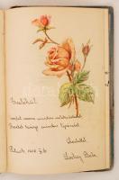 1938 Régi emlékkönyv, sok rajzzal, érdekes bejegyzéssel, litho matricákkal