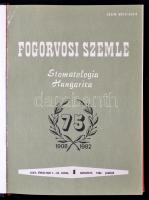 Fábián Tibor(szerk.): Fogorvosi szemle - Stomatologia Hungarica. LXXV. évfolyam. 1982.1-12. január-december. Budapest, 1982, Ifjúsági Lapkiadói Vállalat. Könyvkötői fél műbőr, 384 p. Teljes évfolyam! Jubileumi 75. évfolyam.