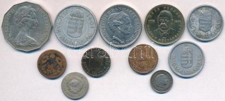 Vegyes papír- és fémpénz tétel: 18db Pengő bankjegy + 11db külföldi és magyar pénzérme T:vegyes
Mix...