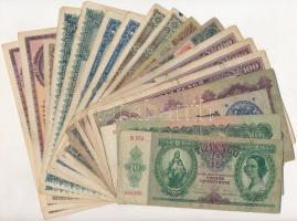 Vegyes papír- és fémpénz tétel: 18db Pengő bankjegy + 11db külföldi és magyar pénzérme T:vegyes
Mix...