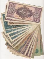 Vegyes papír- és fémpénz tétel: 18db Pengő bankjegy + 11db külföldi és magyar pénzérme T:vegyes
Mix...