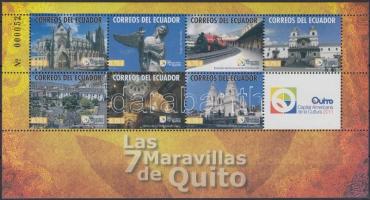 Seven Wonders of Quito mini sheet, Quito hét csodája kisív