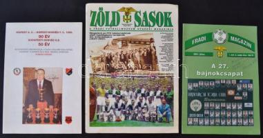 1997-2001 3 db futballozással kapcsolatos kiadvány(Fradi Magazin, Zöld Sasok, Kispest A.C. 90 év)