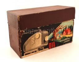 Lemezárugyár diavetítő, eredeti dobozában, hiányos, 26x10x15 cm