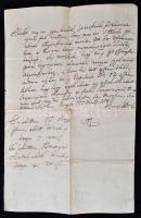 1800 Hanvay István gömör-kishonti birtokos magyar nyelvű adósságlevele runyai birtokának ügyében, rá...