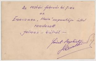 cca 1930-40 Báli fotók, 2db, az egyik feliratozott: "Emericana "Flavia" csoportja ált...