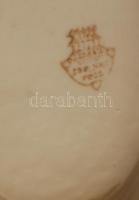 Zsolnay porcelán virágmintás szószos tál, matricás, hibátlan, jelzett, 21x13 cm