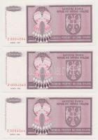 Horvátország / Krajna Szerb Köztársaság 1993. 50.000.000D (6x) helyettesítő bankjegy, a sorszámokban...