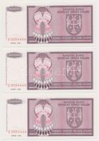 Horvátország / Krajna Szerb Köztársaság 1993. 50.000.000D (6x) helyettesítő bankjegy, a sorszámokban...