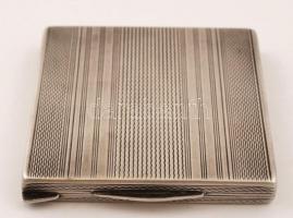 Ezüst(Ag) púdertartó, tükörrel, jelzett, 7,5x7,5 cm, br: 113,8 g