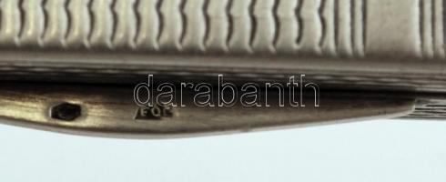 Ezüst(Ag) púdertartó, tükörrel, jelzett, 7,5x7,5 cm, br: 113,8 g