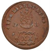 1705. XX Poltura Cu "II. Rákóczi Ferenc" (16,77g) T:2 / 
Hungary 1705. XX Poltura "F...