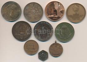 10db-os vegyes magyar emlékérem tétel, közte DN "Kisfaludy - a Balaton első gőzhajója - MHRT&qu...