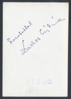 Dallos Szilvia (1935- ) színésznő aláírása őt magát ábrázoló fotó hátulján