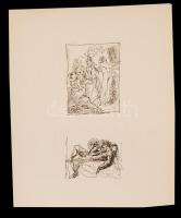Herman Lipót (1884-1972): Vázlatok. Ofszet, papír, jelzett, 29x24 cm