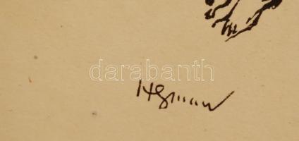 Herman Lipót (1884-1972): Vázlatok. Ofszet, papír, jelzett, 29x24 cm