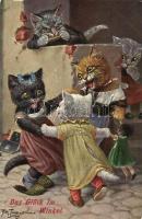 Das Glück im Winkel; cats; Theo Stroefer Serie 975. s: Arthur Thiele nach H. Kaulbach