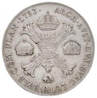 Olasz Államok / Milánó 1793M Tallér Ag "II. Ferenc" (29,49g) T:2 k. 
Italian States / Mil...