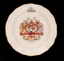 1981 Charles és Diana házasságkötése alkalmából kiadott porcelán tálka és sószóró, jelzettek, matric...