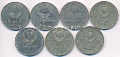 Szovjetunió 1965-1987. 1R (7x) T:2,2- Soviet Union 1965-1987. 1 Ruble (7x) C:XF,VF