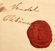 1849 Lepsény, Házassági engedélyről szóló okmány, viaszpecséttel