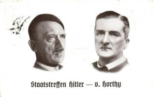 1938 Staatstreffen Hitler - von. Horthy; Verlag O. Struck 1938 Deutschlandreise Reichsverweser von Horthy So. Stpl