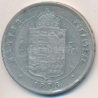 1876KB 1Ft Ag "Ferenc József / Középcímer" T:2- ü., erős ph.
Adamo M15