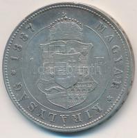 1887KB 1Ft Ag "Ferenc József / Barokk címer" T:2 kis ph.
Adamo M15