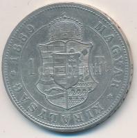 1889KB 1Ft Ag "Ferenc József / Barokk címer" T:2,2- kis ph.
Adamo M15