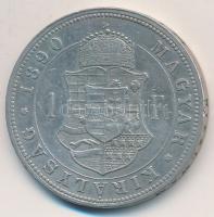 1890KB 1Ft Ag "Ferenc József / Barokk címer" T:2 apró ph.
Adamo M15