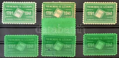 1941 Esperanto: Por memoro de Széchenyi 7 klf levélzáró